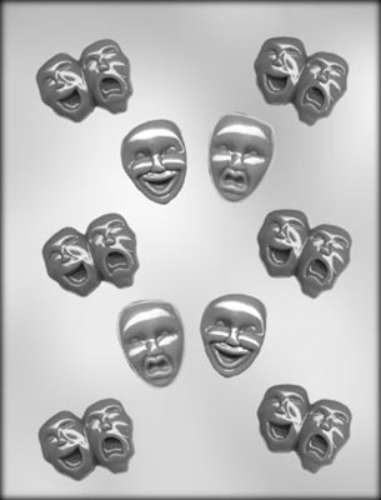 Comedy and Tradegy Masks Chocolate Mould - Click Image to Close